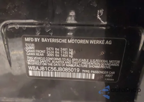 2018 BMW 530E xDrive Iperformance z USA, uszkodzony, nr VIN WBAJB1C56JB085019